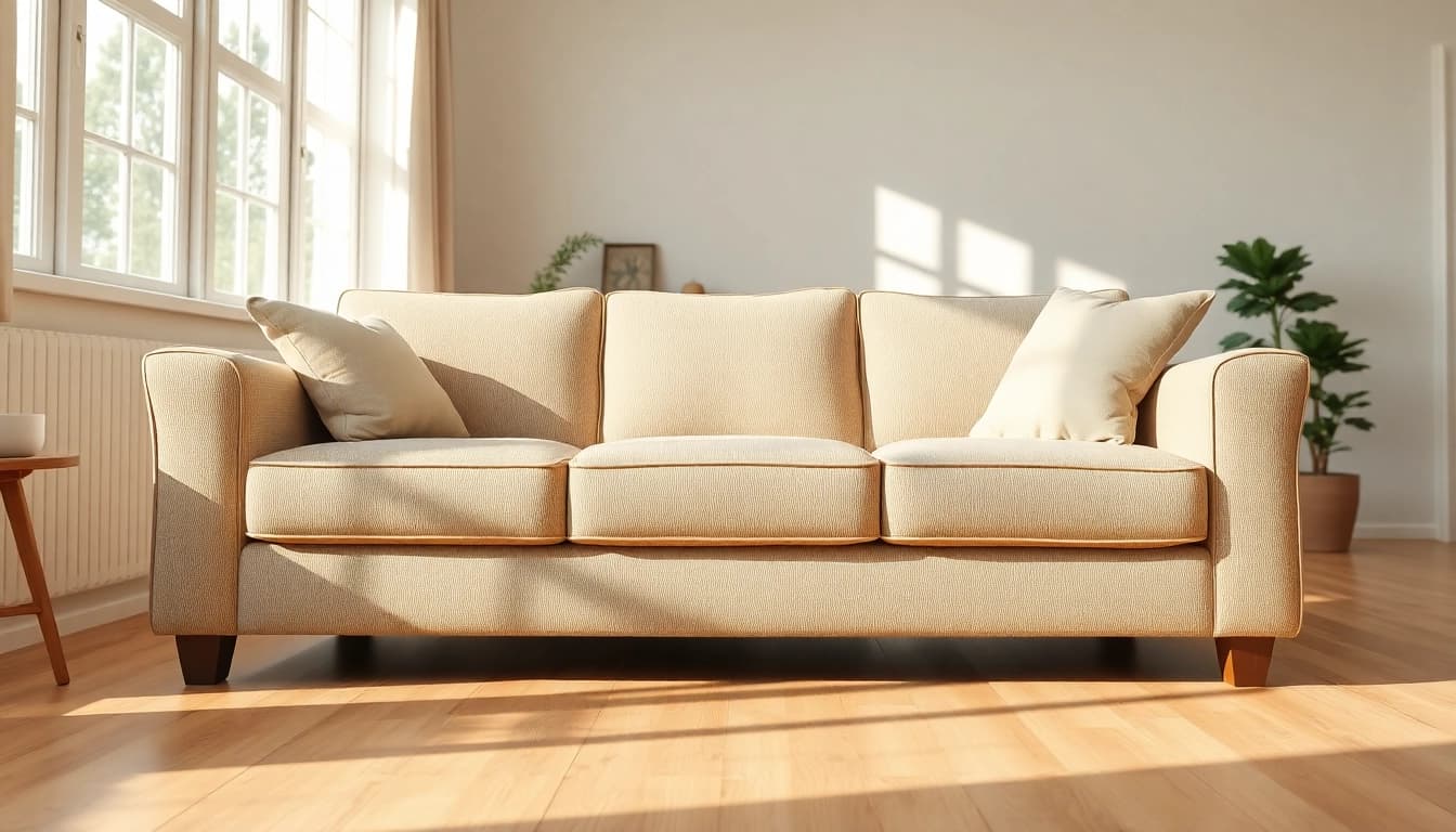 Sofa cleaning in Glasgow with a professional service presented in a cozy living room.