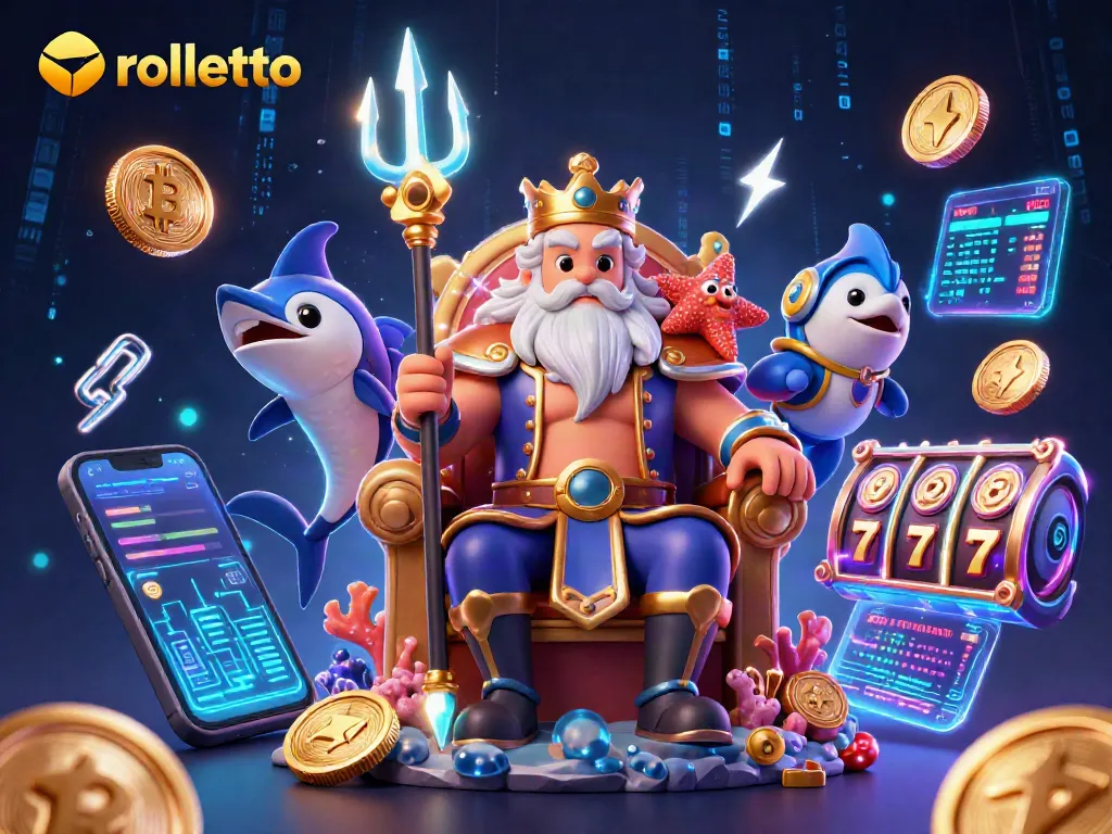 Increase your chances at rolletto with engaging cartoon-style casino visuals showcasing neon elements.