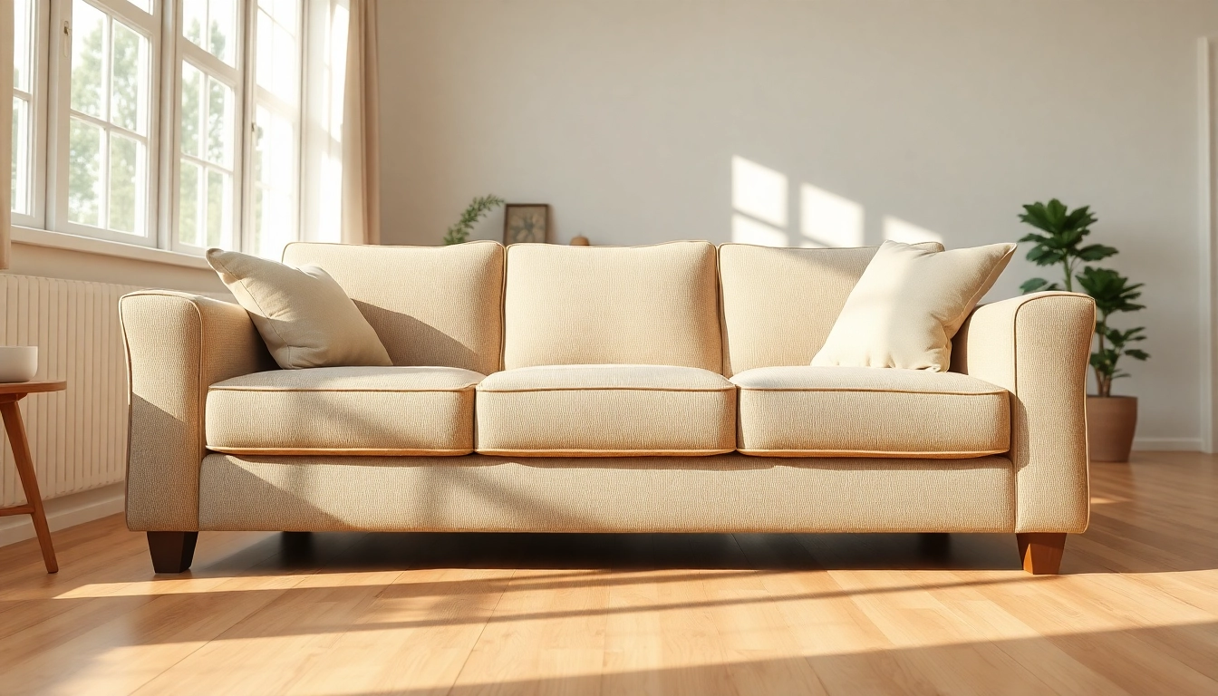 Sofa cleaning in Glasgow with a professional service presented in a cozy living room.