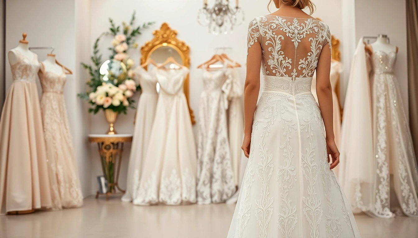 Rebel Designerwear bridal collection featuring an elegant model in a stunning wedding gown.