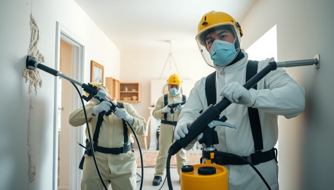 Efficient spray foam removal West Sussex process showcased by a professional team in protective gear.