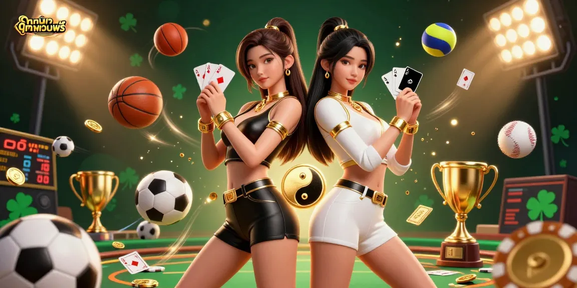 Experience ดูหนังออนไลน์ฟรี with dynamic playing cards and vibrant casino elements in a thrilling 3D scene.