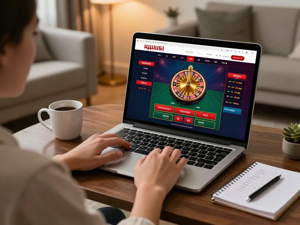 Kuwin user placing bets on a live roulette game, showcasing an immersive online gambling experience.