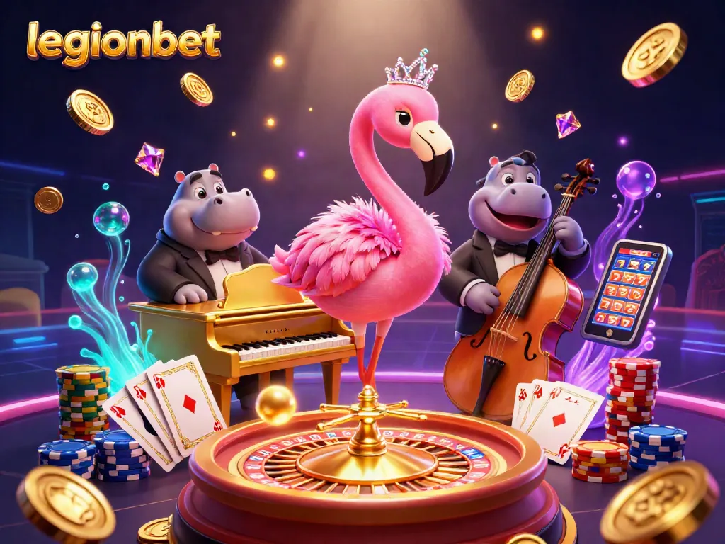 Experience thrilling action at legionbet with a vibrant casino scene featuring animated characters and exciting game elements.