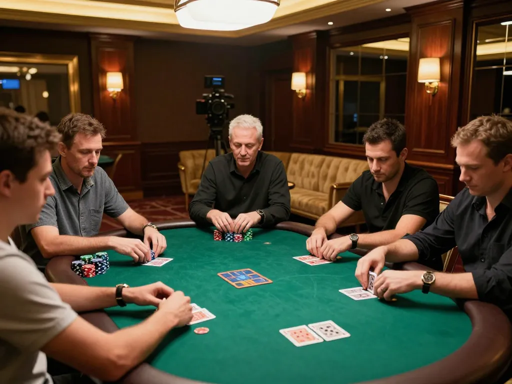 Players strategizing their poker moves at au88 casino table, showcasing intense gameplay and excitement.