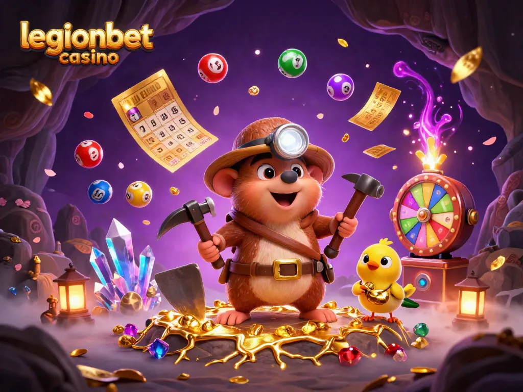 Join the adventure at legionbet casino with a treasure hunter mole and exciting lottery elements!