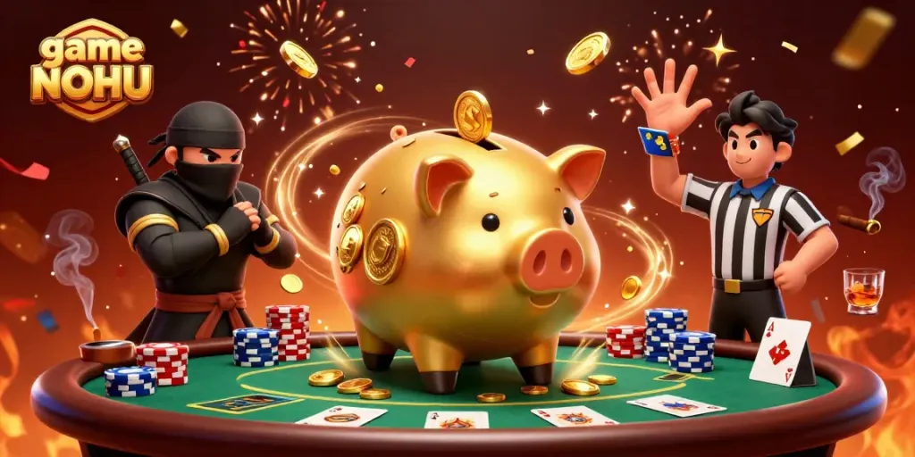 Experience thrilling game NOHU action in a vibrant casino scene featuring dynamic characters and rich details.