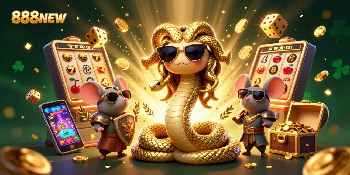 Experience thrilling gaming adventures at 888NEW with cute Medusa and exciting slot machines.