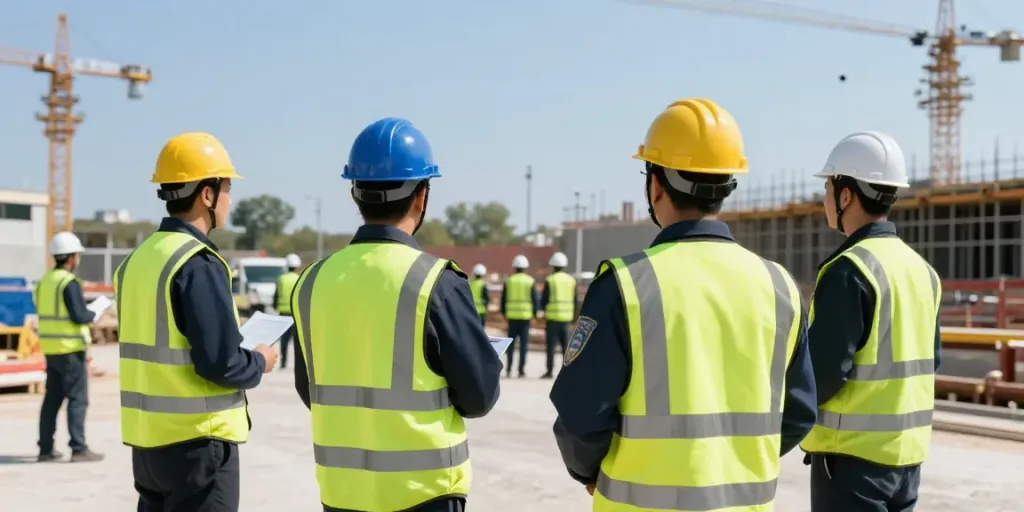 Construction Site Security professionals providing safety and surveillance at a local job site, ensuring protection for workers and equipment.