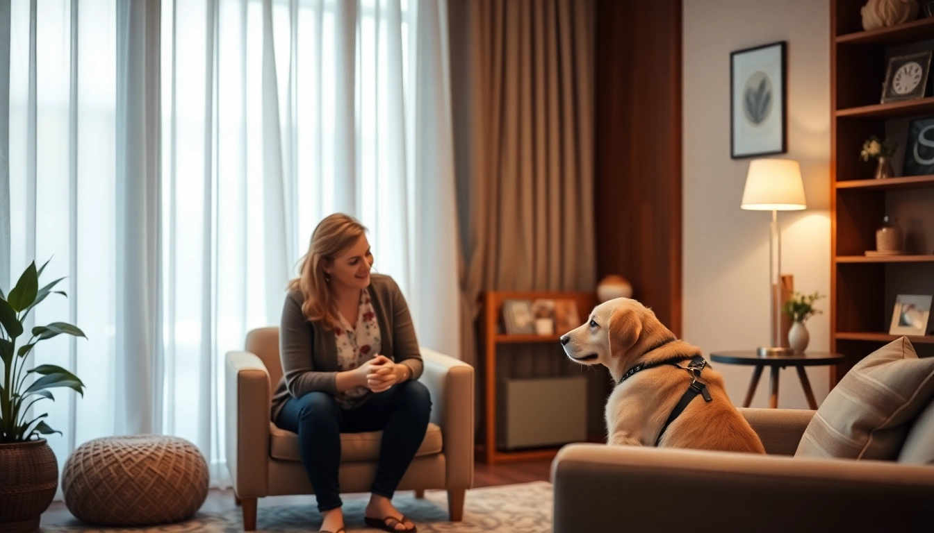 Engaging session with a clinical Psychologist in Sydney and a therapy dog fostering emotional support.