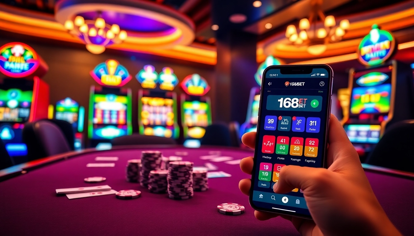 Experience the thrill of 136bet Download with vibrant casino visuals showcasing exciting gambling elements.