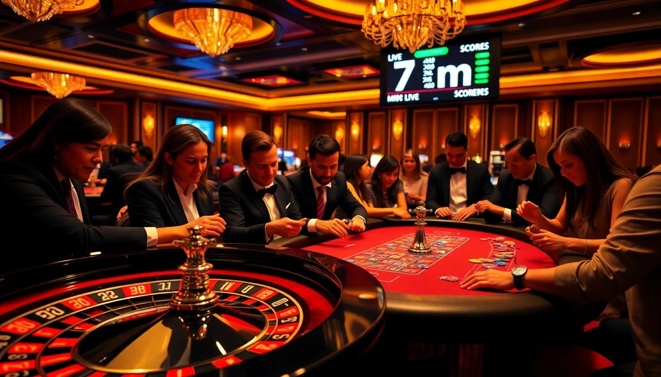 Experience the thrill of gambling with live 7m scores at an exciting casino setting.
