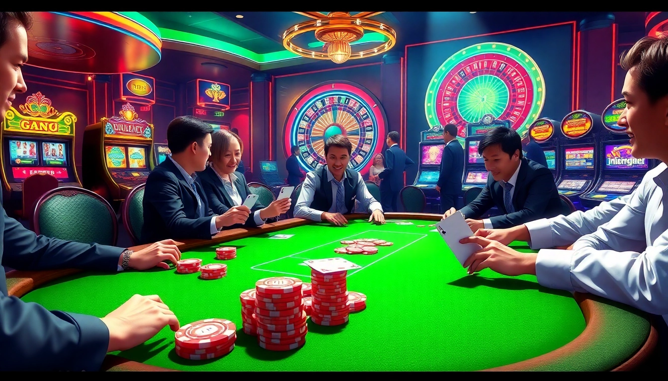 Engage in thrilling poker gameplay at DA88 casino with vibrant chips and cards.