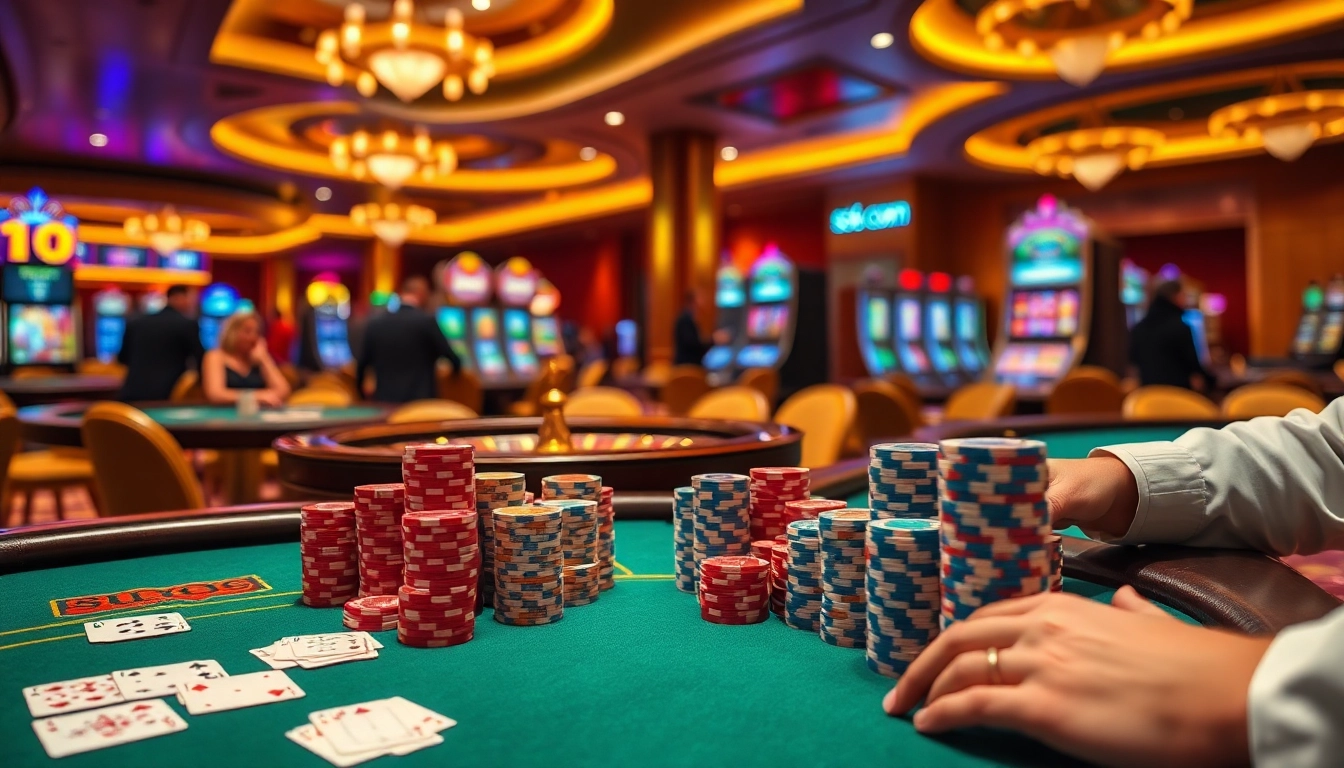 s86com has players enjoying a lively casino atmosphere with poker chips and roulette tables.