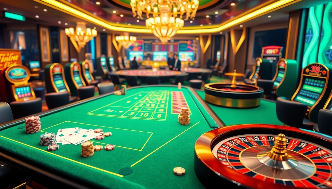 Experience premier online gambling at trang chủ go8 with vibrant casino elements including cards, chips, and slot machines.