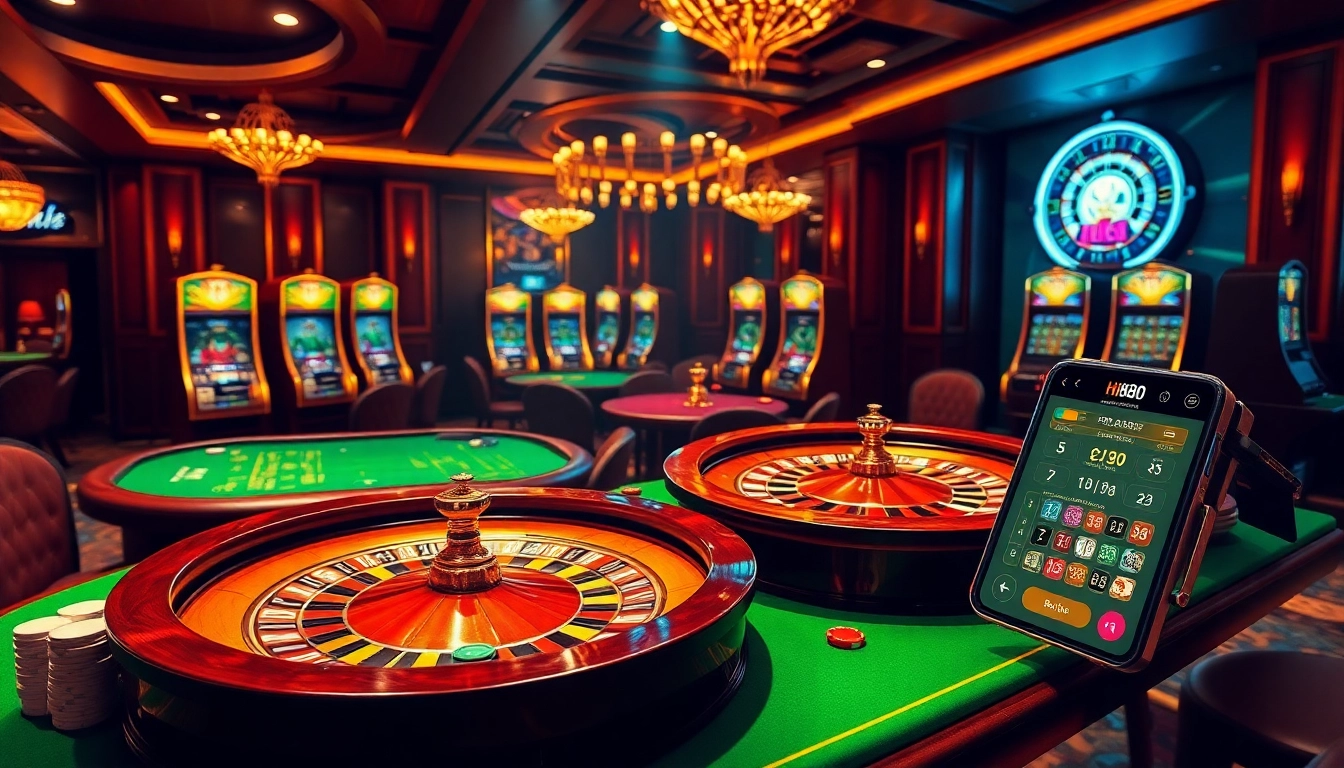 Experience the thrill of Hi88com with luxurious casino tables, exciting slot machines, and vibrant gaming interfaces.