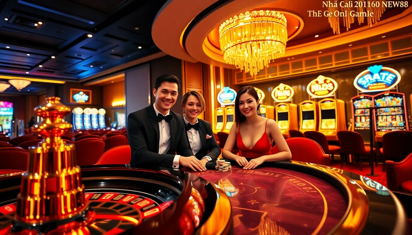 Experience the thrill of gambling at Nhà cái NEW88 with luxurious casino elements and vibrant atmosphere.