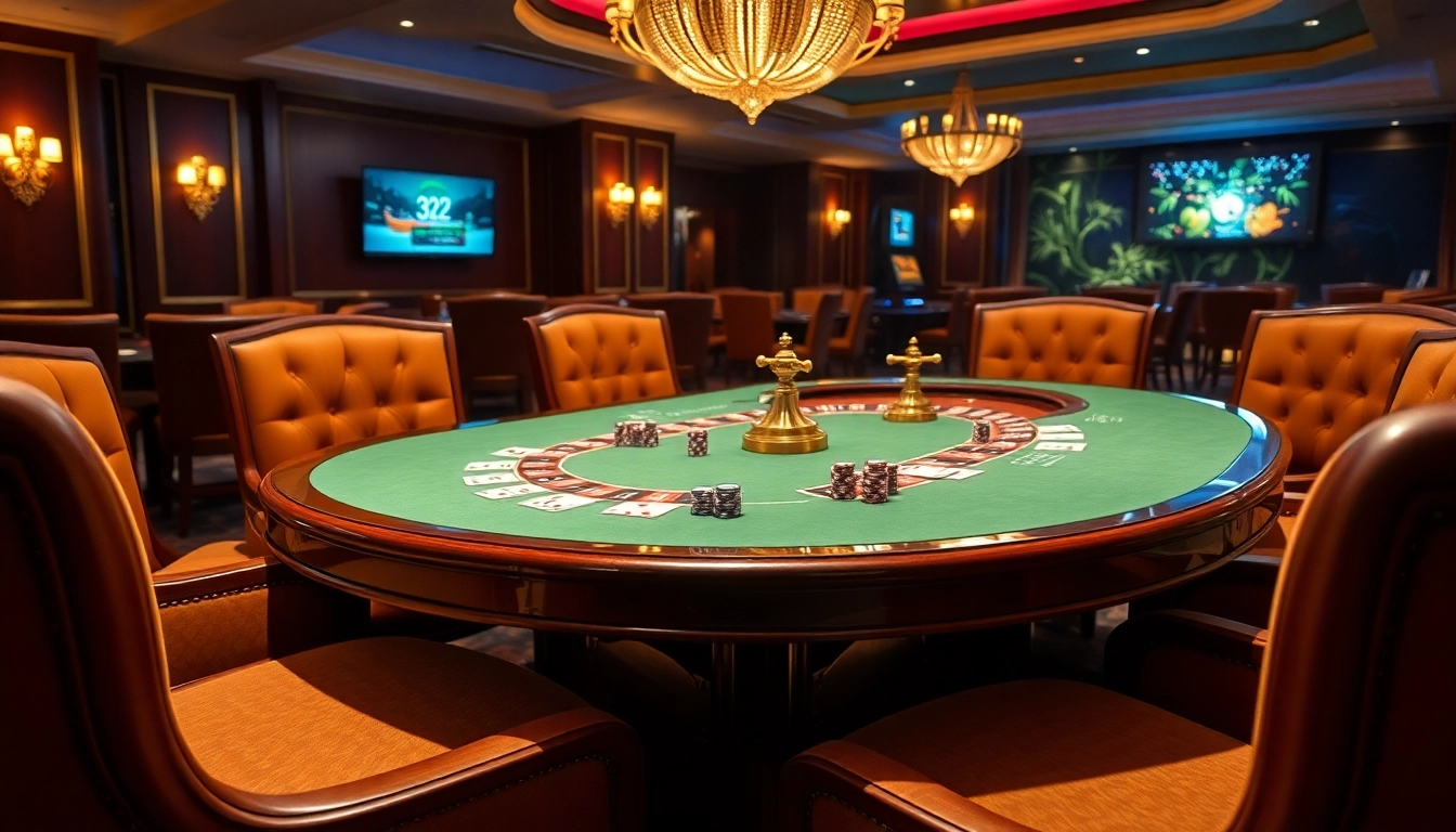 Experience the thrill of 32win with luxurious casino elements, poker chips, and a roulette wheel.