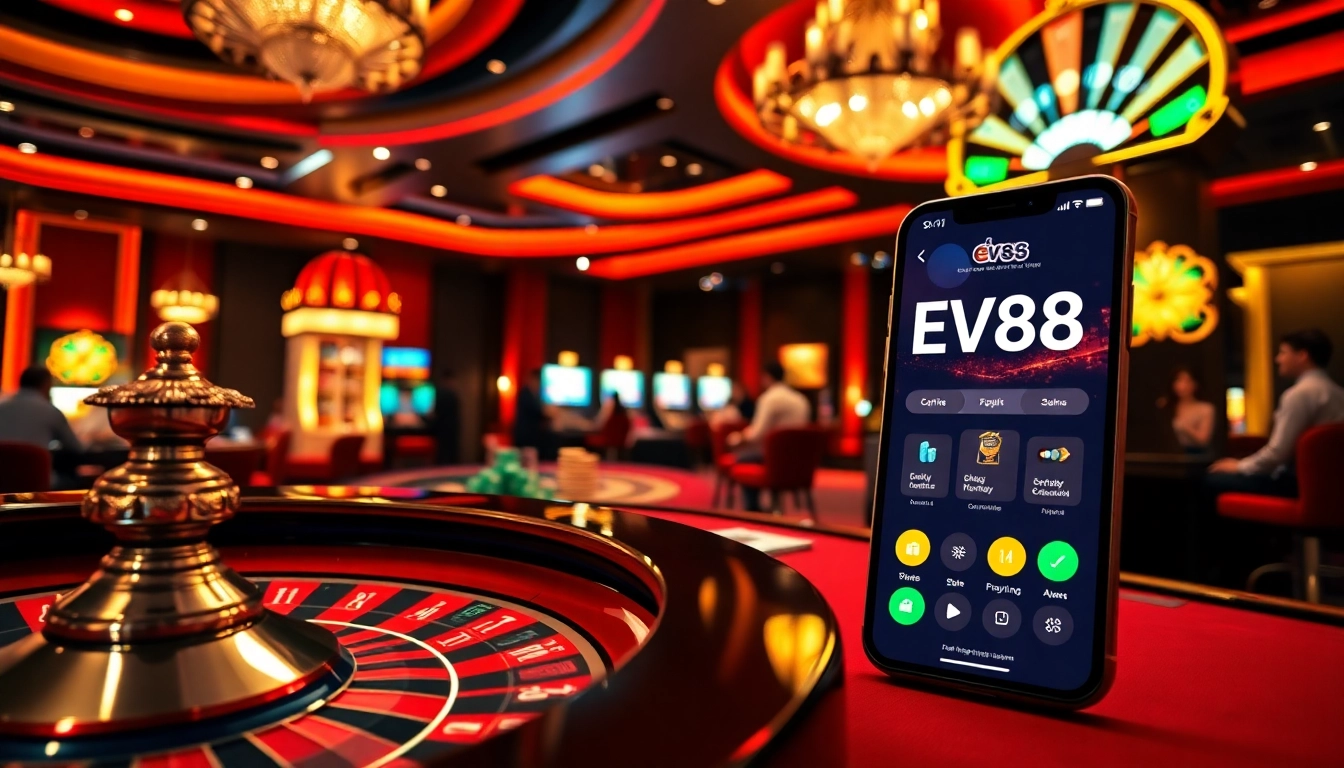 Experience the excitement of EV88 casino with vibrant tables and thrilling gaming dynamics.