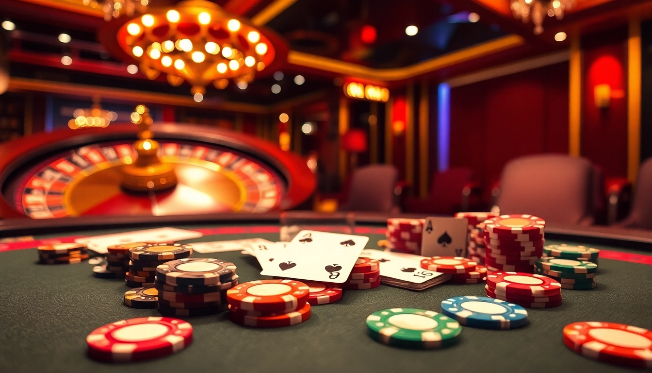 Experience luxury gaming at 9bet with thrilling poker and roulette action in a stunning casino setting.
