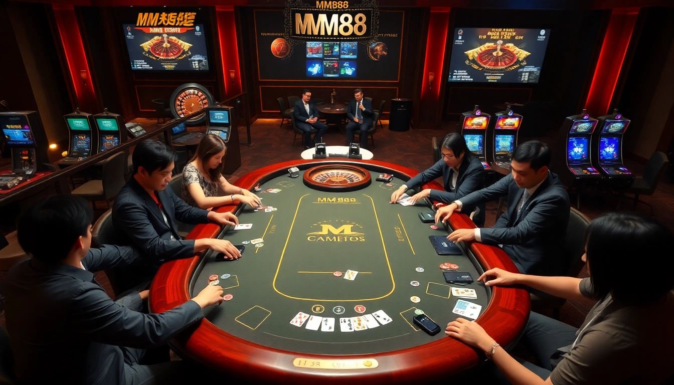 Experience thrilling games at MM88 casino with vibrant tables and enthusiastic players.