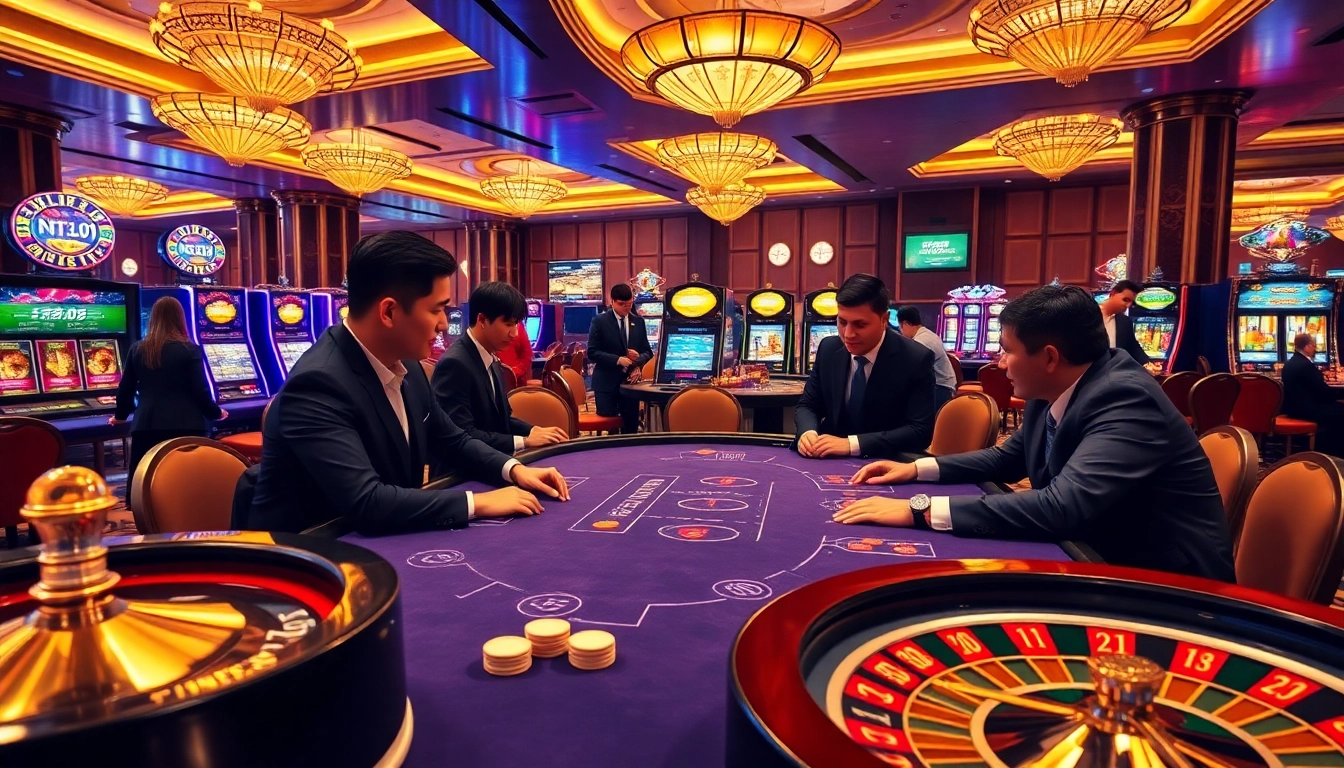 Experience the thrill of high-stakes gambling with Liên minh KJC in a luxurious casino atmosphere.