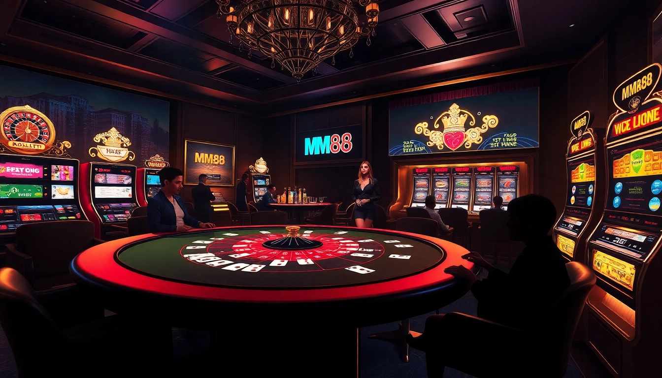Experience high-stakes gaming action at https://mm88.forex/ featuring luxurious tables and vibrant slot machines.