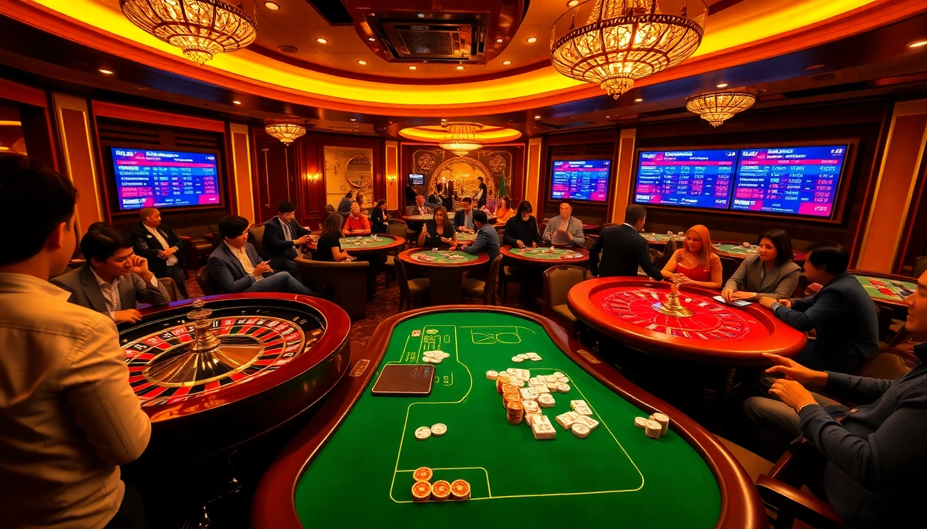 Betting excitement with kèo nhà cái odds displayed on a luxury casino scene.