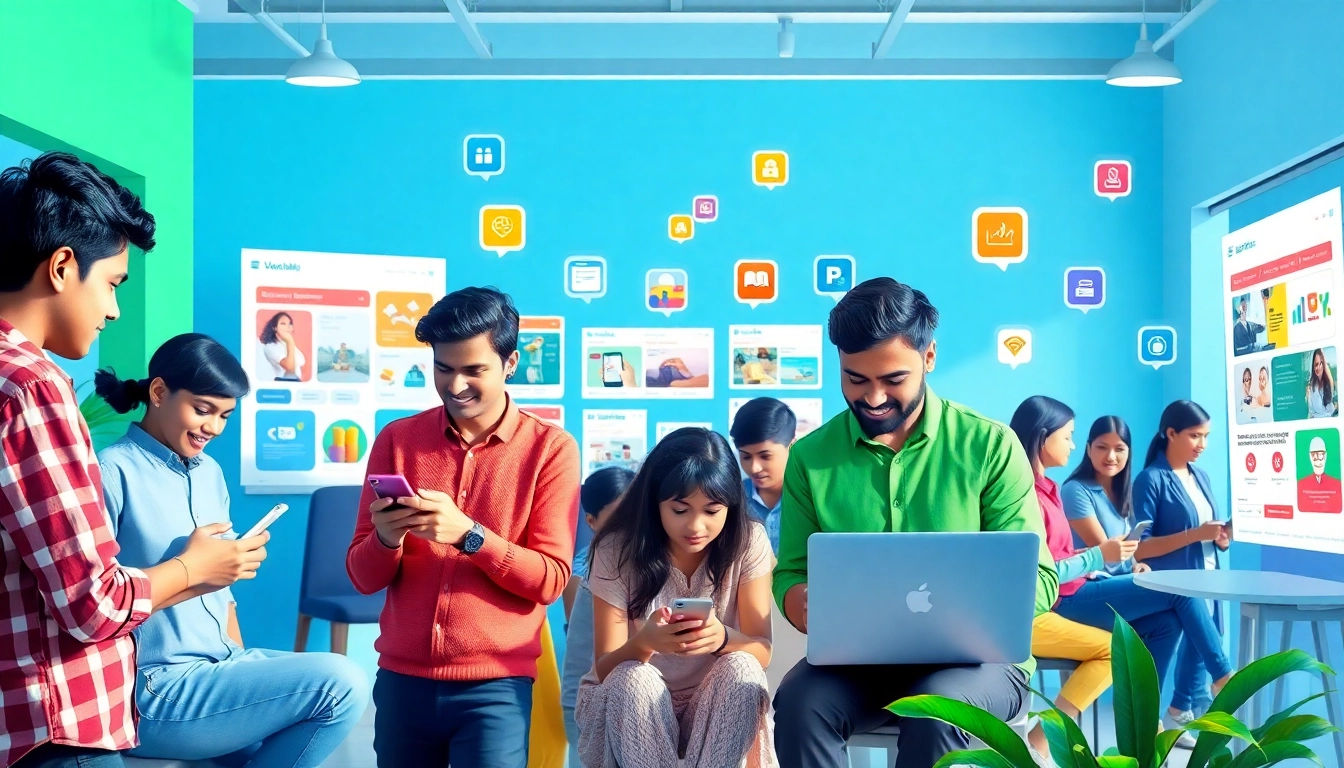 Lanka Add platform showcasing users engaging with vibrant ads, symbolizing innovation and community.