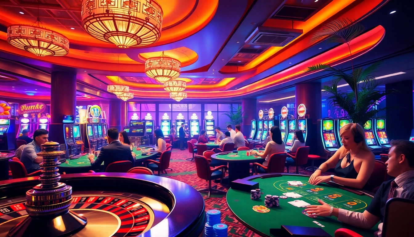 Engage with gambling excitement at Nohu-inspired casino tables, showcasing poker and roulette action.