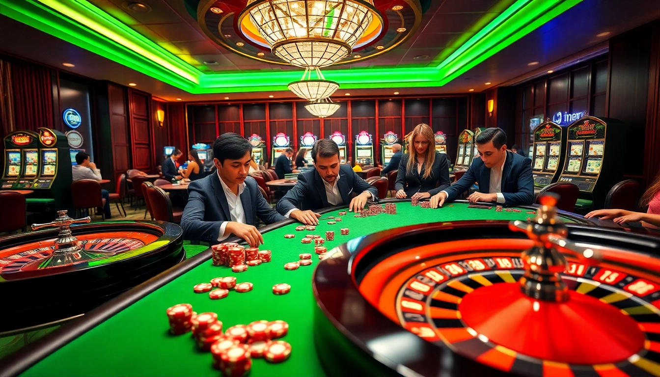 Action at the casino tables featuring nhà cái 89bet, with players engaged in thrilling gameplay.
