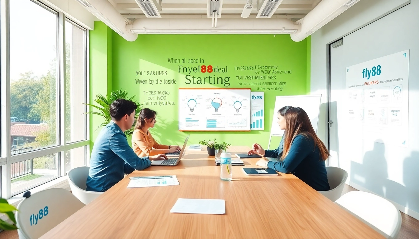 fly88 deal innovation in a modern startup office meeting with financial strategies.
