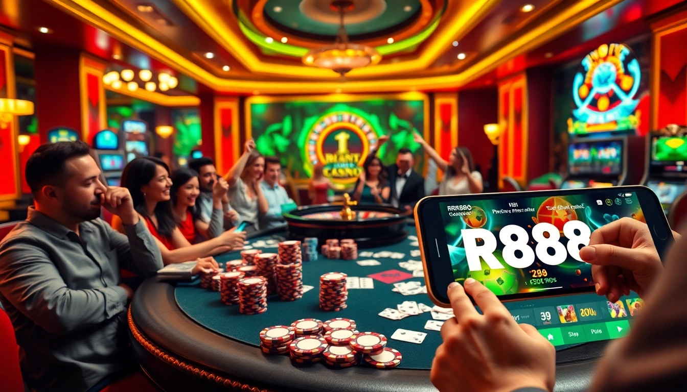 Experience high-stakes excitement at RR88 with vibrant casino visuals and thrilling gameplay.