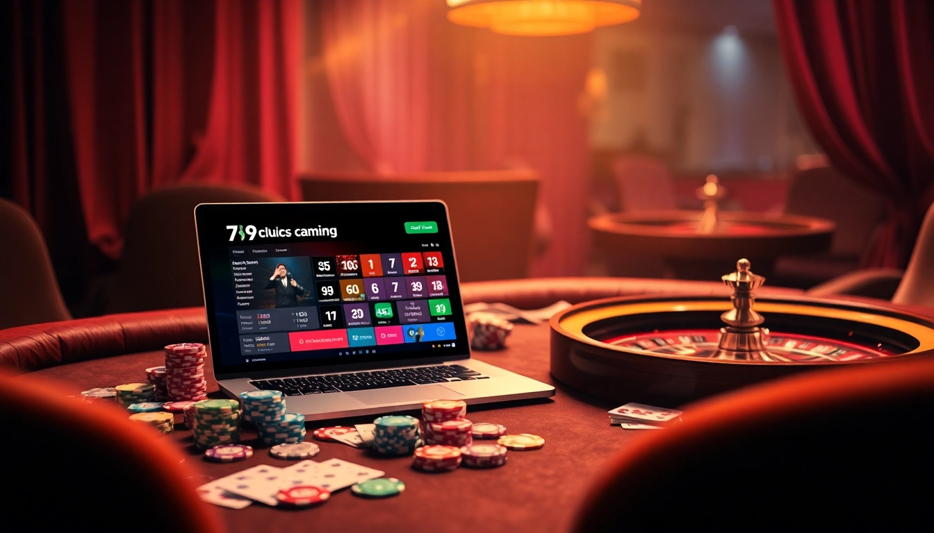 Gamblers enjoying the vibrant experience of online gaming at 789club with luxurious casino elements.