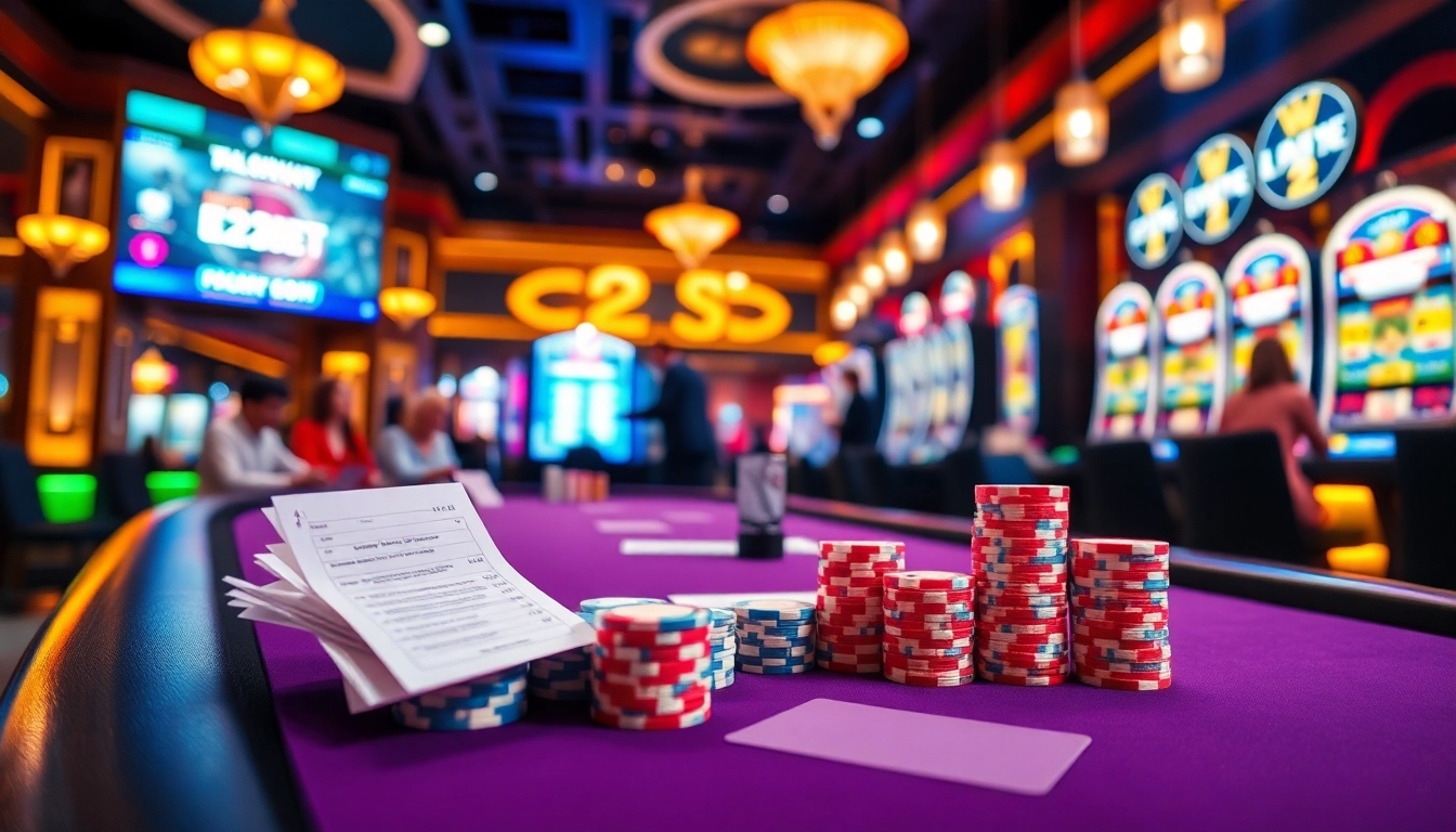 Experience the thrill of đá gà e2bet with vibrant casino action captured in a high-stakes environment.