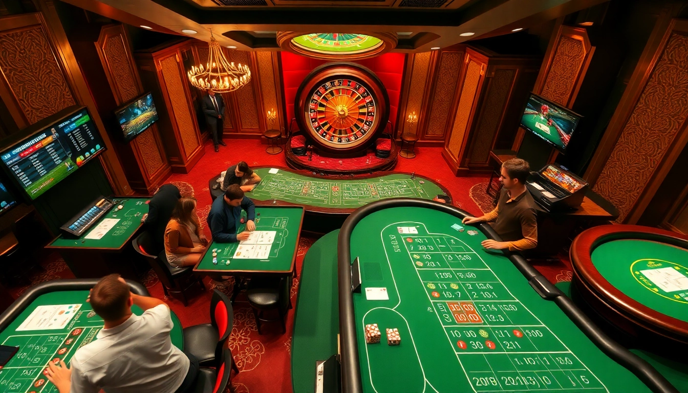 Betting on tỷ lệ bóng đá with excited gamblers in a luxurious casino