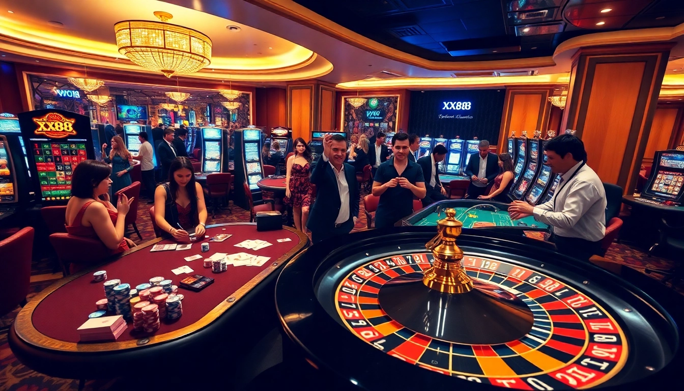 Experience thrilling gameplay at XX88's luxurious casino with action-packed tables and exciting slot machines.