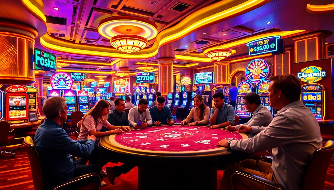 Engaging gaming scene showcasing meilleur casino en ligne belgique with vibrant players and table games.