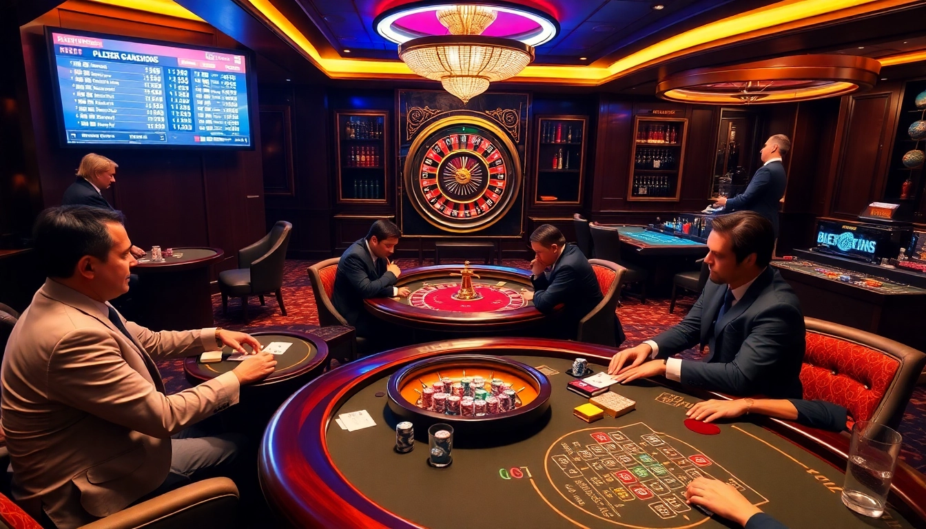 11UU players engaged in high-stakes poker at a luxurious casino table.