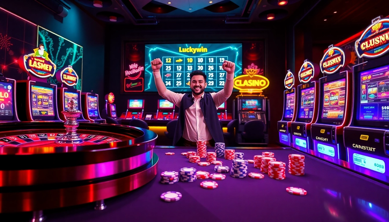 Experience the excitement of winning at Luckywin's luxurious online casino interface.