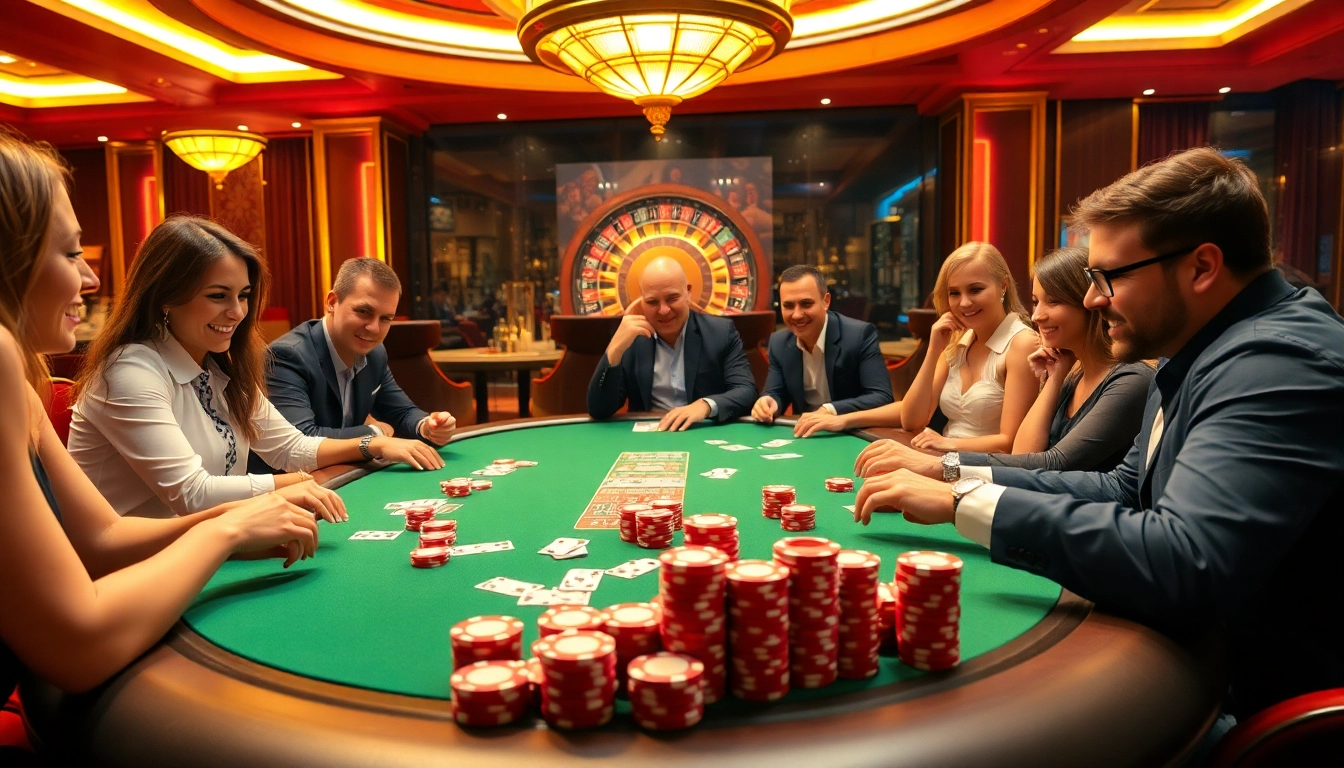 Exciting poker action at 88vv.marketing with vibrant chips and glamorous casino atmosphere.