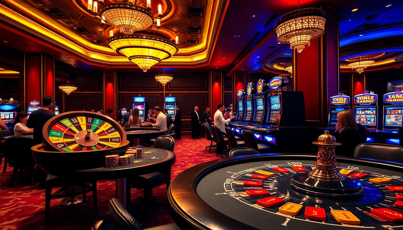 Catch the thrilling atmosphere of gambling at https://rikvip1.store/ with elegant casino tables and vibrant slot machines.