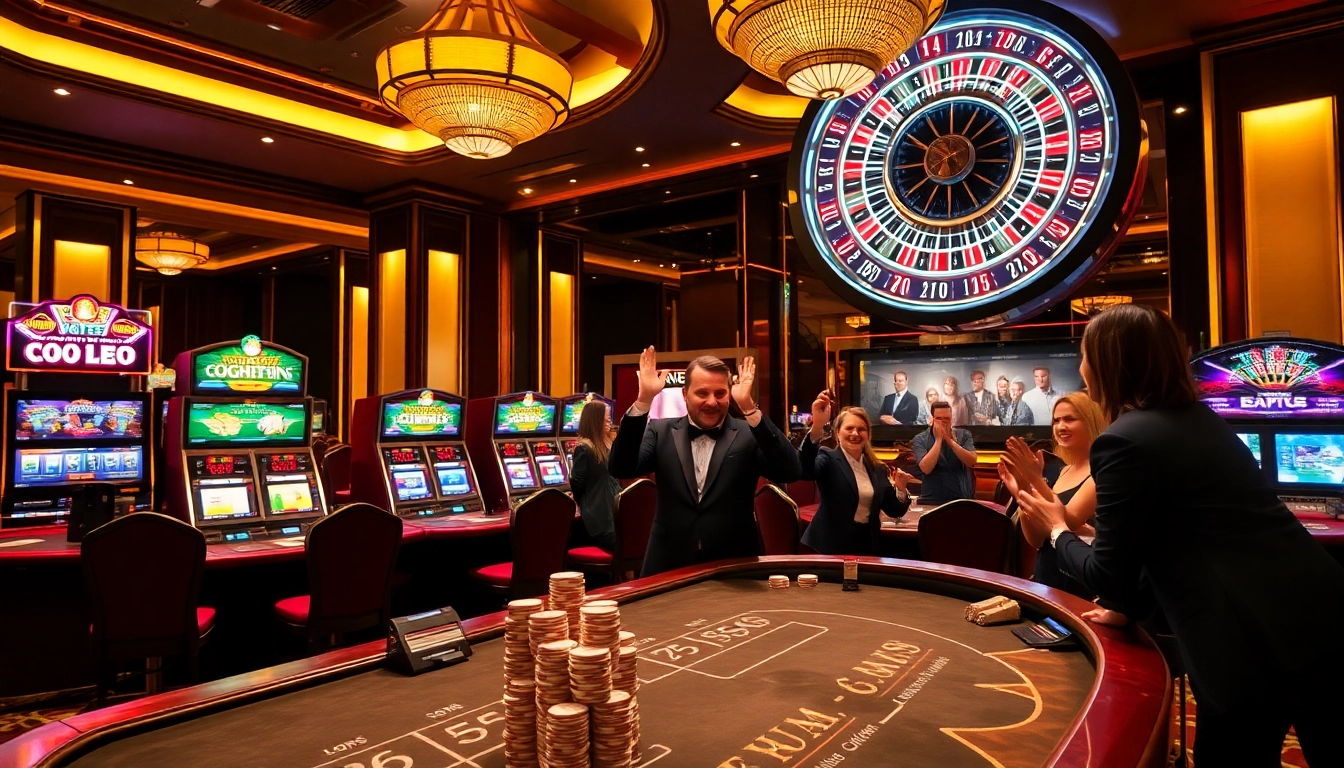 Experience the thrill of u888 online casino with vibrant tables, slot machines, and excited gamblers.