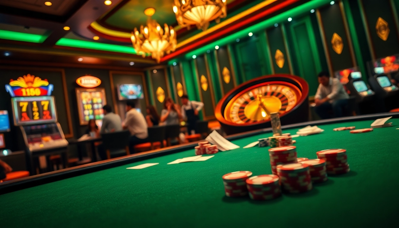 Kp88 poker chips and cards at an elegant casino table, capturing excitement and luxury.