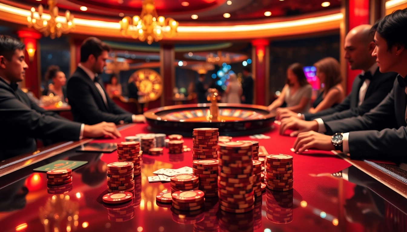 High-stakes poker action at 88i casino table, showcasing vibrant atmosphere and luxury.
