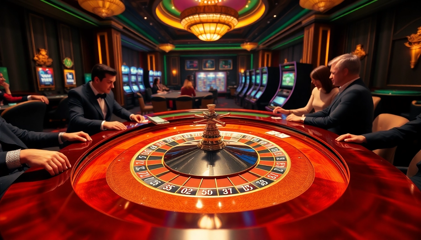 Engage with 11win's vibrant casino atmosphere featuring roulette, cards, and poker chips.