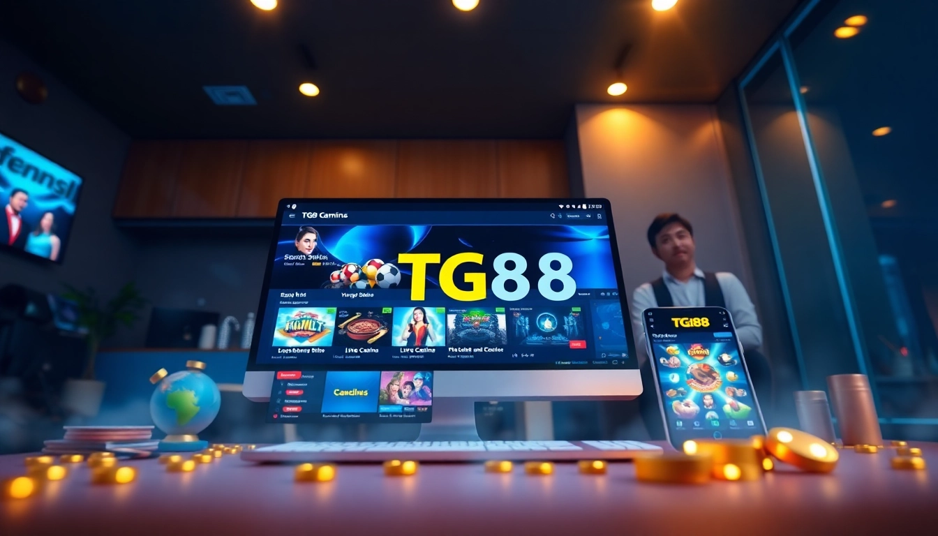 TG88 online gaming platform showcasing vibrant gaming options and user-friendly design.