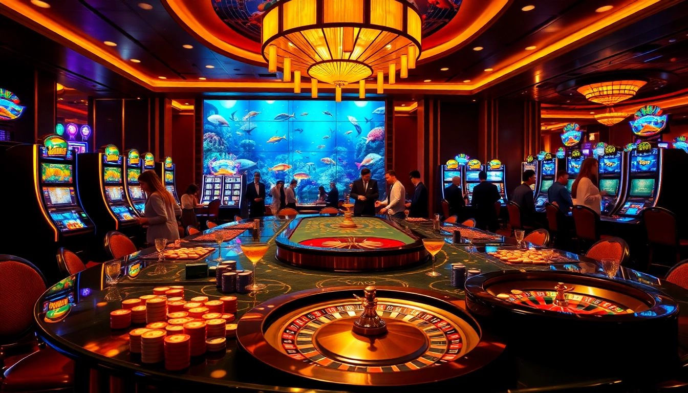 Bắn cá đổi thưởng game thriving in a vibrant casino atmosphere filled with excitement.