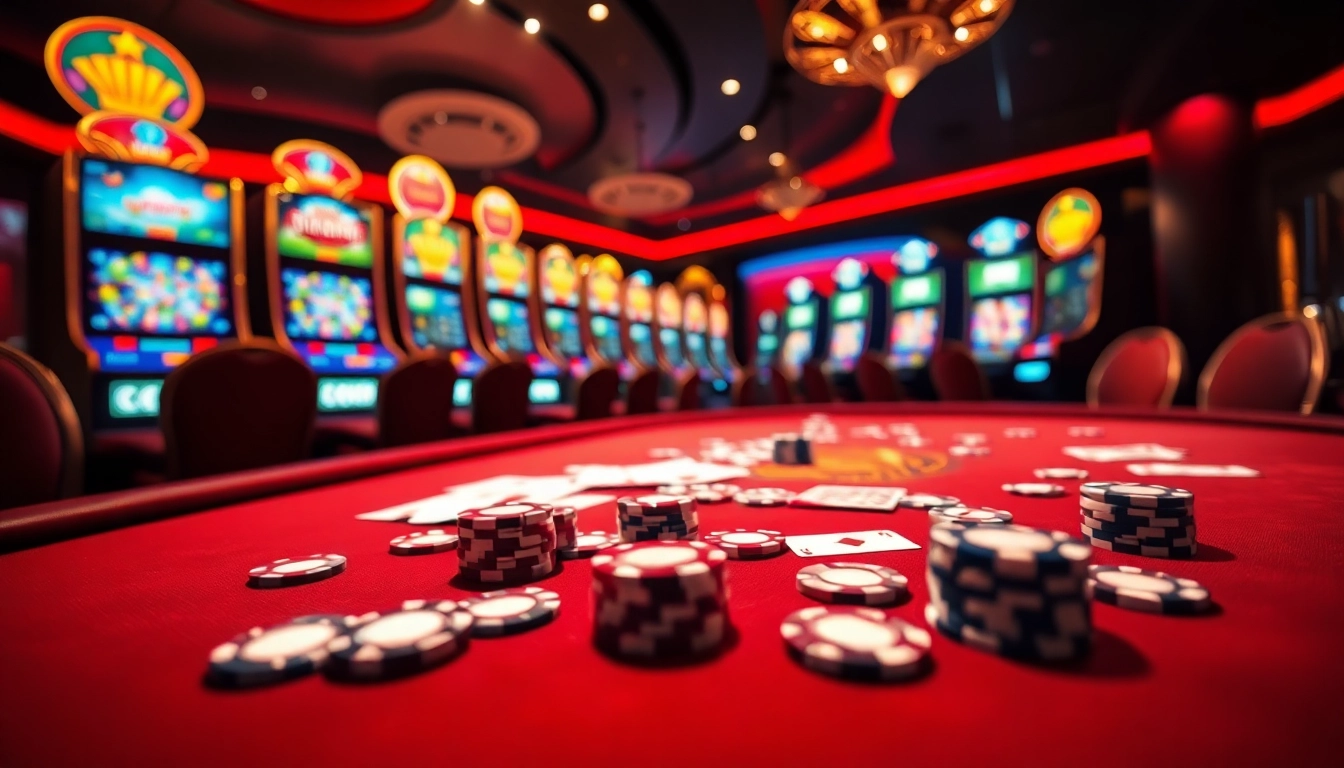 Experience excitement at the trang chủ w88 online casino with vibrant casino tables and slot machines.