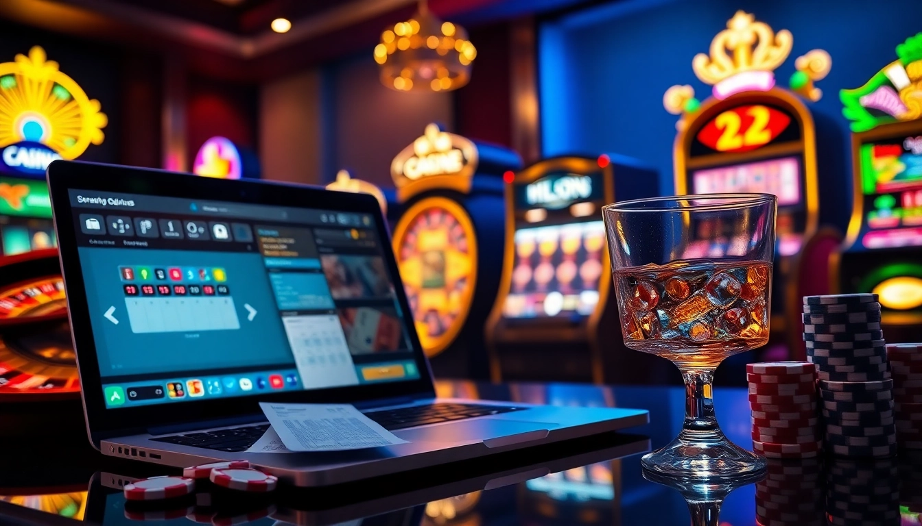 Experience online gambling excitement at 69vn.gb.net with a luxurious casino setting featuring poker chips and a roulette wheel.